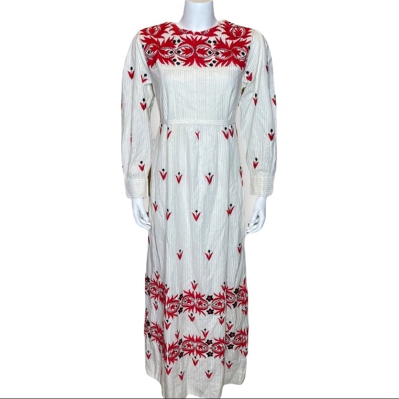 Antik Batik Dresses & Skirts - Antik Batik Mexi Long Dress Embroidered Long Sleeve Maxi S NWT